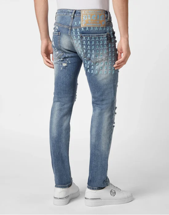 Denim Trousers Super Straight Cut Skull&Bones
