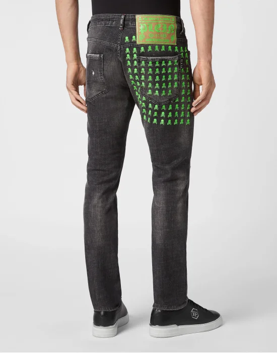 Denim Trousers Super Straight Cut Skull&Bones