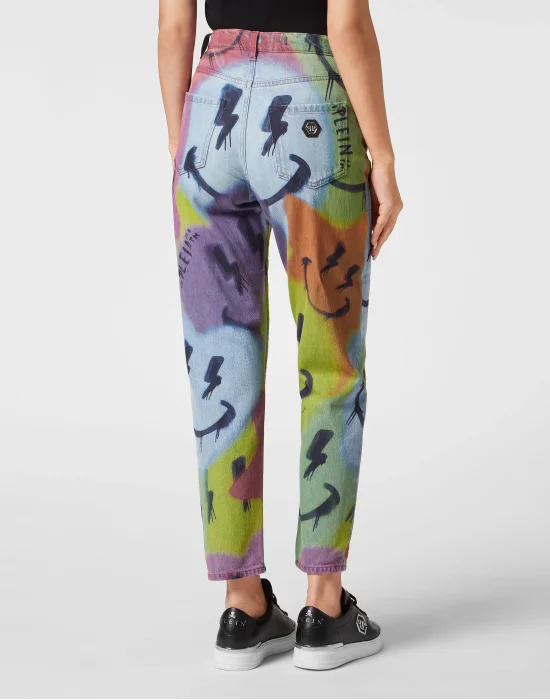 Denim Trousers Mom Fit Smile