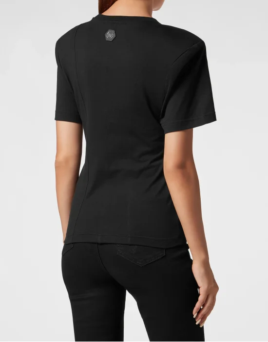 Padded Shoulder T-shirt Sexy Pure Smile