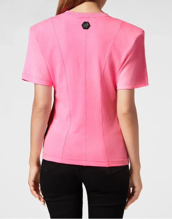 Padded Shoulder T-shirt Sexy Pure Smile