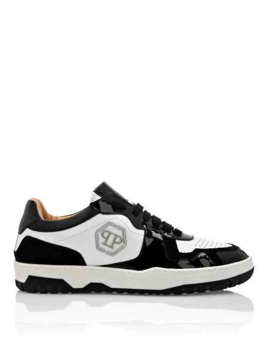 Mix Leather Lo-Top Sneakers