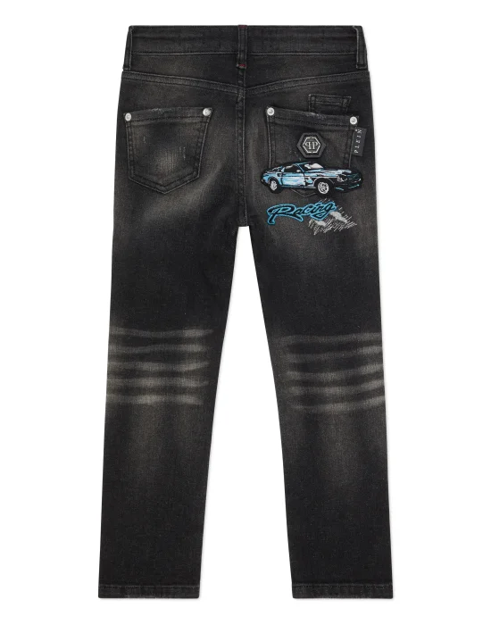 Denim Super Straight Cut Trousers Cars Racing