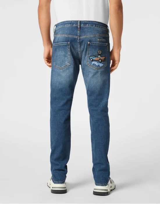 Denim Super Straight Cut Fit Trousers Cars Racing