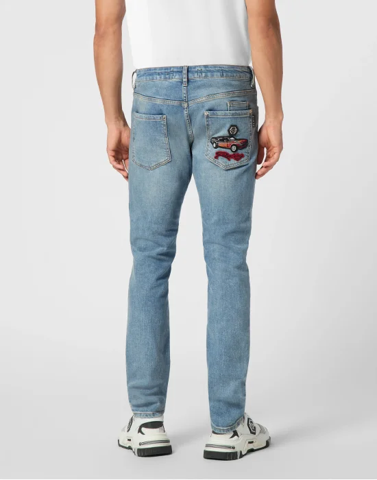 Denim Super Straight Cut Fit Trousers Cars Racing