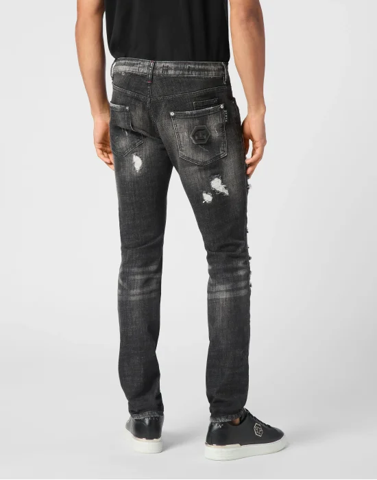 Denim Super Straight Cut Fit Trousers Hexagon