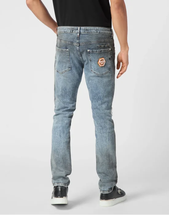 Denim Super Straight Cut Fit Trousers Hexagon