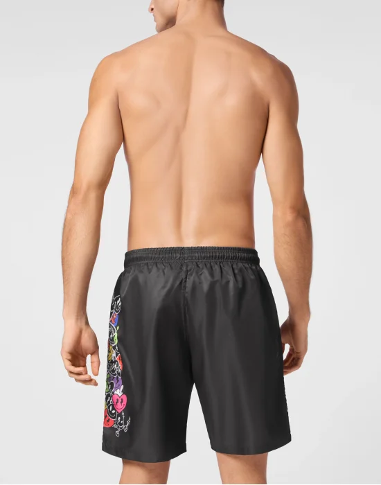 Jogging Printed Shorts with Plein Smile
