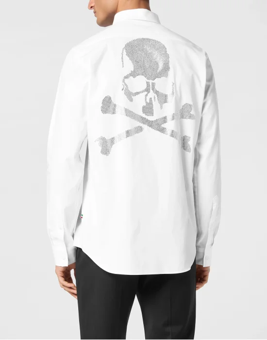 Shirt Sugar Daddy Cut LS Strass Skull&Bones
