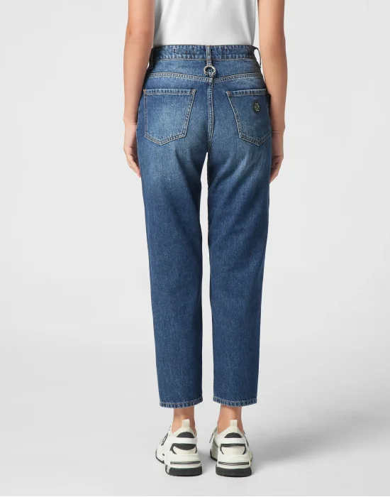 Denim Mom Fit Trousers