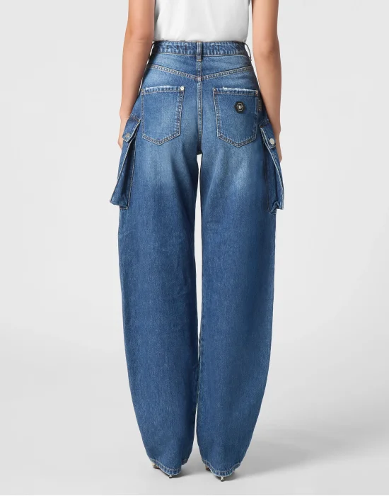 Denim Cargo Trousers