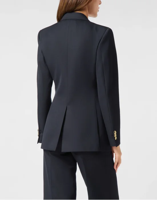 Wool Marine Fit Blazer LS