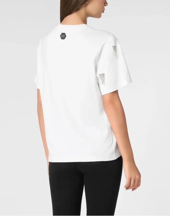 Jersey T-Shirt Man Fit Round Neck SS Fringe