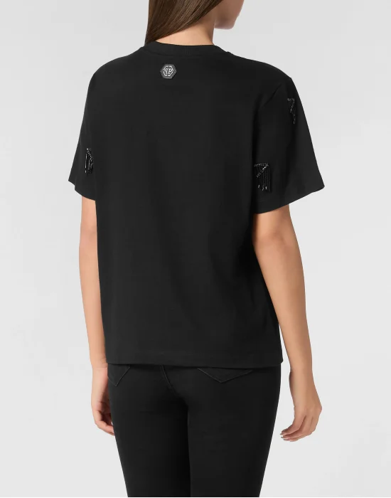 Jersey T-Shirt Man Fit Round Neck SS Fringe